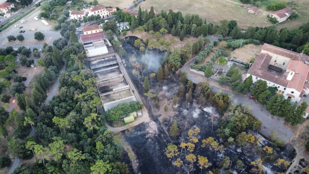 Incendio poligono di Prato: il giorno del dolore (Foto Fb Anps Odv Prato)