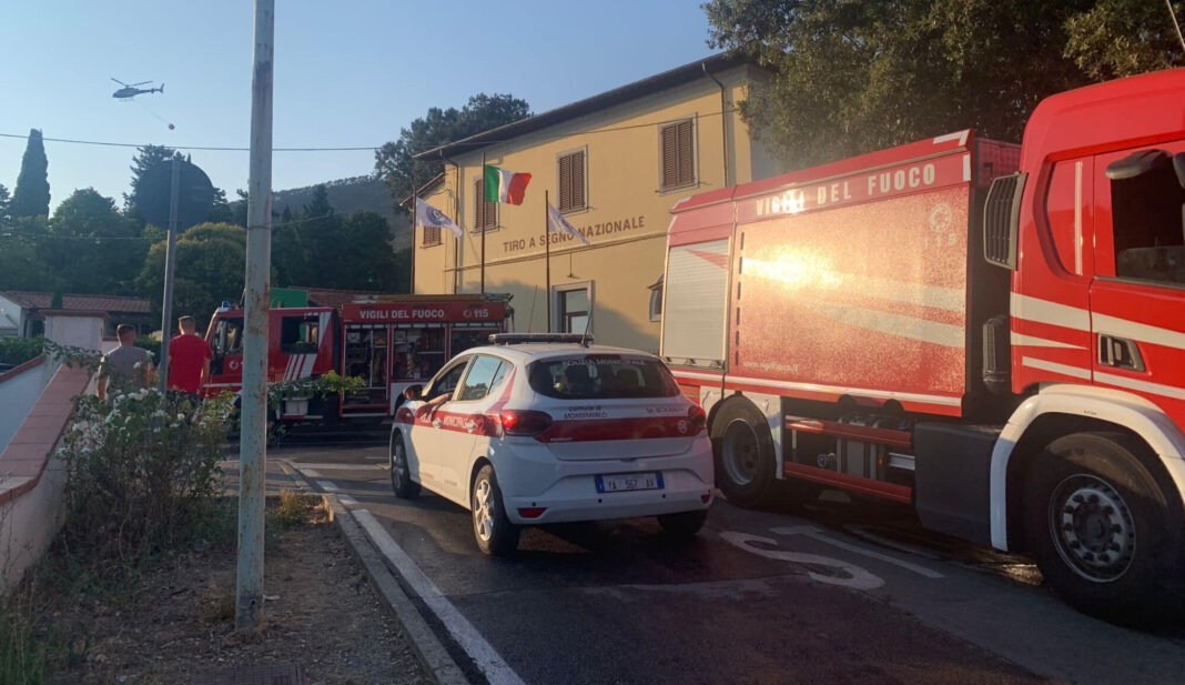 Vigili del fuoco e polizia municipale a Galceti