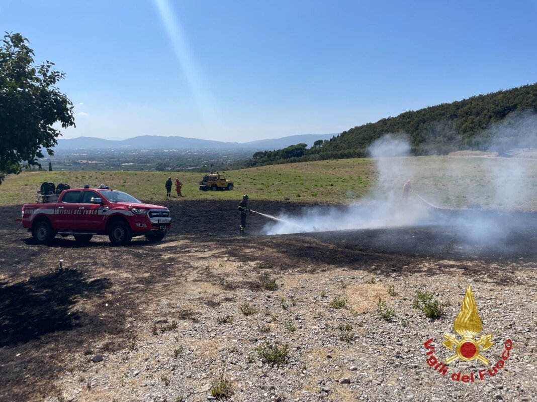 Fiamme di vegetazione a Cicignano: intervengono i vigili del fuoco