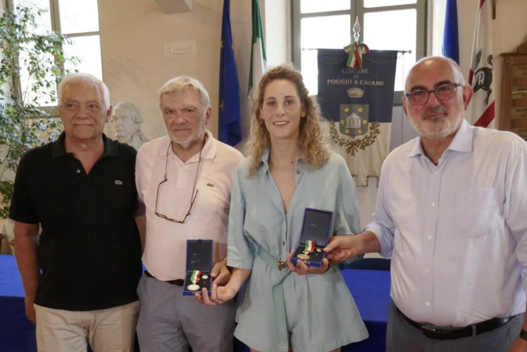 Vittoria Guazzini, oro olimpico nel madison, ricevuta e festeggiata in Comune a Poggio a Caiano