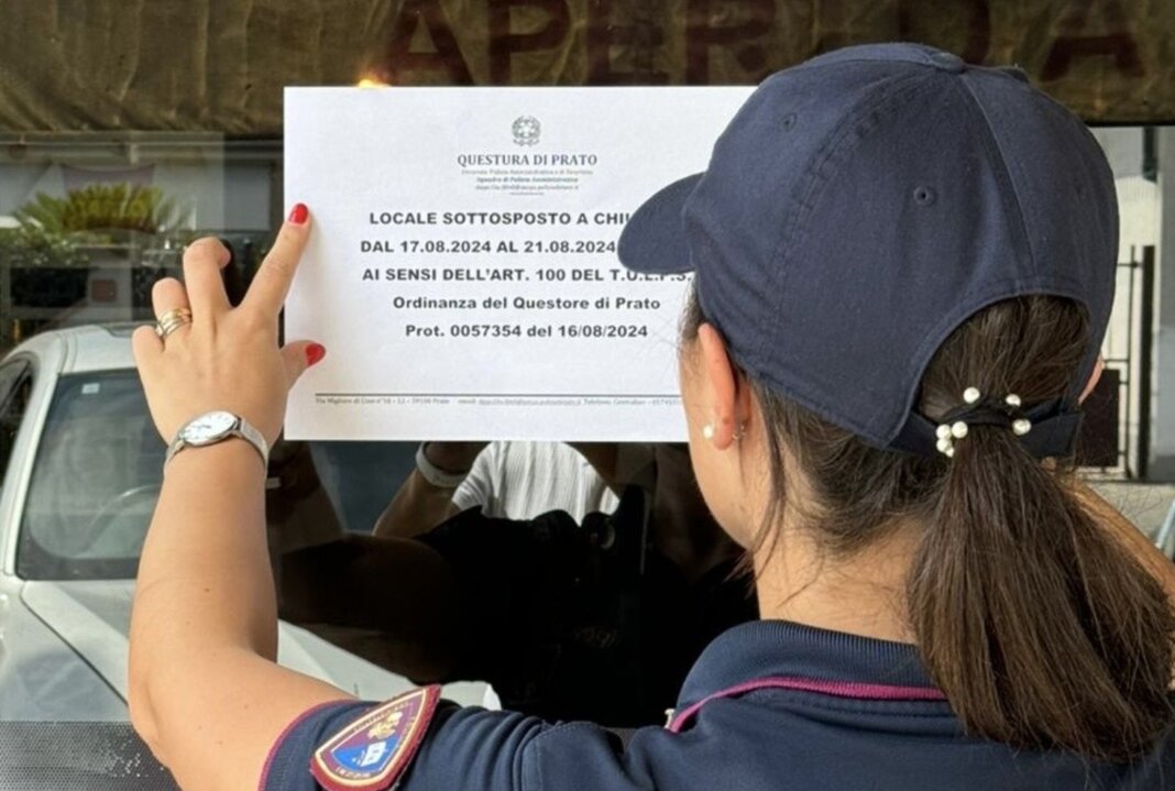 La violenza lite nel locale finisce a coltellate: denunciato un 50enne, chiuso il bar (foto Questura di Prato)