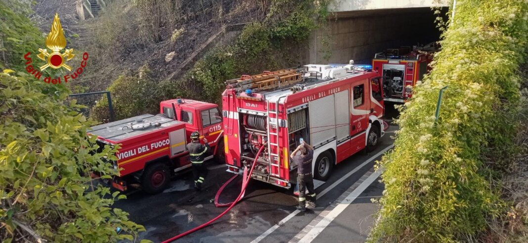 Fiamme in un canneto lungo la ferrovia: stop ai treni sulla Firenze - Prato